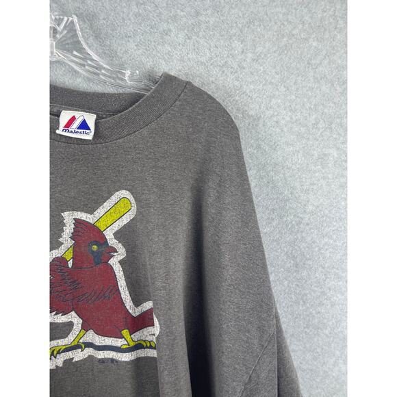 VTG St Louis Cardinals Majestic Shirt Size XL Gray Short Sleeve Tee MLB Baseball - Picture 7 of 8